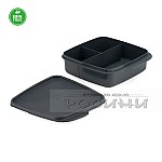 Квадратна кутия с 3 разпределения пластмасова с капак BPA Free4