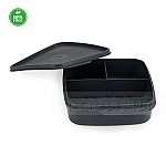 Квадратна кутия с 3 разпределения пластмасова с капак BPA Free3