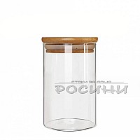 Стъклен буркан с бамбукова капачка 700ml