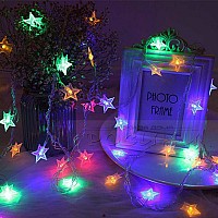 LED лампички за елха или декорация Звезда верига 20 светлини цветни