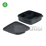 Квадратна кутия с 3 разпределения пластмасова с капак BPA Free4