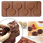 Силиконов молд за близалки Спирала 6 гнезда/силиконова форма за Lollipop