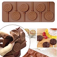Силиконов молд за близалки Спирала 6 гнезда/силиконова форма за Lollipop