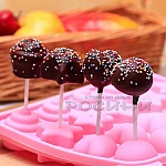 Силиконов молд сет за близалки  Lolipops с 20 гнезда и 20 хартиени клечки/сет за кейк попс1