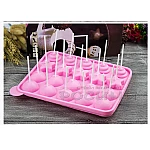 Силиконов молд сет за близалки  Lolipops с 20 гнезда и 20 хартиени клечки/сет за кейк попс5