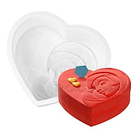 Силиконов молд голямо сърце Майка с дете 18 х 17 см./торта, мус, кейк за деня на майката