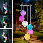 Соларни LED Лампи Цветни топки Вятърни камбанки9