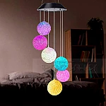 Соларни LED Лампи Цветни топки Вятърни камбанки5