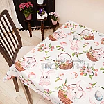 Великденска покривка Зайче в кошничка 140х220см2