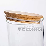 Стъклен буркан с бамбукова капачка 700ml1