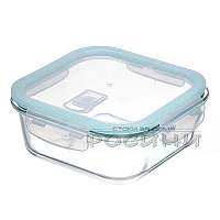 Стъклена квадратна кутия с капак 800 ml