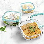 Стъклена квадратна кутия с капак 520ml3