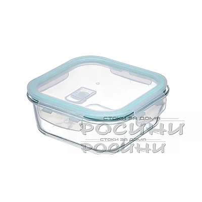 Стъклена квадратна кутия с капак 520ml