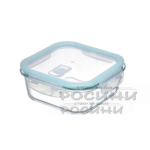 Стъклена квадратна кутия с капак 520ml