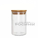 Стъклен буркан с бамбукова капачка 700ml