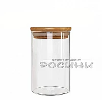 Стъклен буркан с бамбукова капачка 700ml