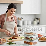 Стъклена правоъгълна кутия с капак 700 мл2
