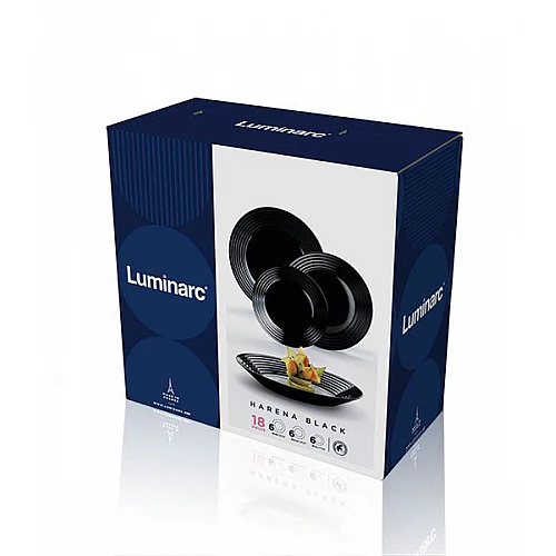 Luminarc Сервиз за хранене 18 части Harena Black