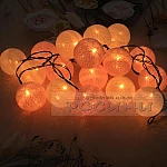 Соларна светеща LED гирлянда 5м 20 лампи бели и розови топла бяла светлина1
