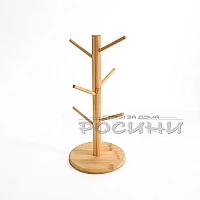 Дървена стойка за 6 чаши