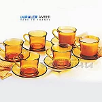 DURALEX Сервиз чаши за кафе с чинийки 12 части 180 мл./Vermeil чаши за кафе1