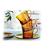 DURALEX Сервиз чаши за кафе с чинийки 12 части 180 мл./Vermeil чаши за кафе5