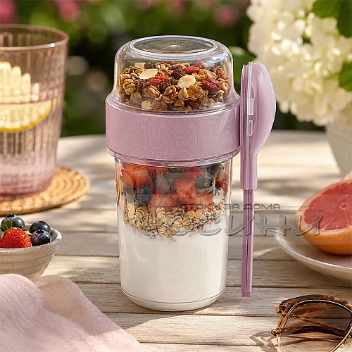 Чаша с прибори YOGURT TO GO 500+200 мл