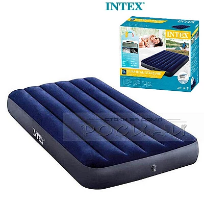 Надуваем матрак Intex 64757 Twin Dura-Beam Classic 99х191х25 см.