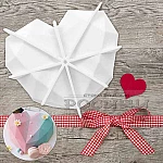 Силиконов молд 3D Диамантено сърце за торта, кейк 18 см/силиконова форма