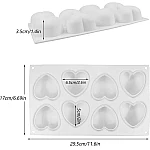 Силиконов молд 3D обемни сърца за 8 броя мини кейк, шоколад, форма за мус6