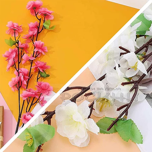 Декоративен стрък Ябълков цвят 65 см./изкуствени цветя за декорация