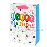 Подаръчна торбичка Happy Birthday голяма 4 цвята 30х40х12 см.4