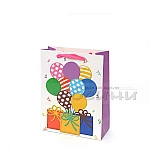 Подаръчна торбичка Happy Birthday малка 4 цвята 18х23х8см.2