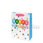 Подаръчна торбичка Happy Birthday малка 4 цвята 18х23х8см.4