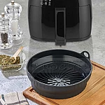 Силиконова сгъваема тавичка за Еър Фрайър кръгла с дръжки4