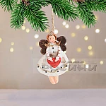 Коледна играчка за елха ангелче/ украса за закачане на елха1