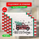 Подложка за хранене с коледни мотиви ПРАВОЪГЪЛНА 4 бр 1