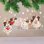 Коледна играчка за елха ангелче/ украса за закачане на елха