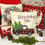Декоративна Коледна калъфка за възглавница Merry Christmas3