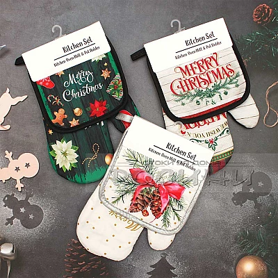 Кухненски коледни ръкохватки Merry Christmas