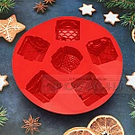 Коледен силиконов молд 3D КЪЩИЧКИ 6 гнезда3