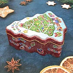 Коледна метална кутия ЕЛХИЧКА за сладки, подаръци4