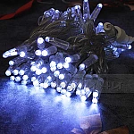 LED светещи лампички верига 10 метра 100 студено бели светлини с кабел1