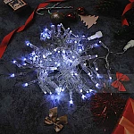 LED светещи лампички верига 10 метра 100 студено бели светлини с кабел3