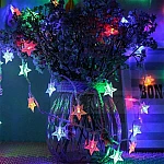 LED лампички за елха или декорация Звезда верига 20 светлини цветни2