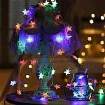LED лампички за елха или декорация Звезда верига 20 светлини цветни3