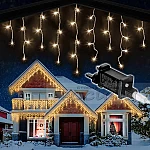 LED светеща завеса Висулки 3 м. х 0,7 м. 72 светлини с флаш функция