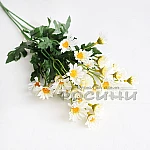 Изкуствена клонка Маргаритки БЕЛИ 58см1