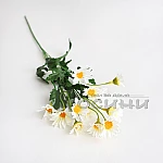 Изкуствена клонка Маргаритки БЕЛИ 58см