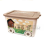 Кутия за играчки с колелца и картинки1